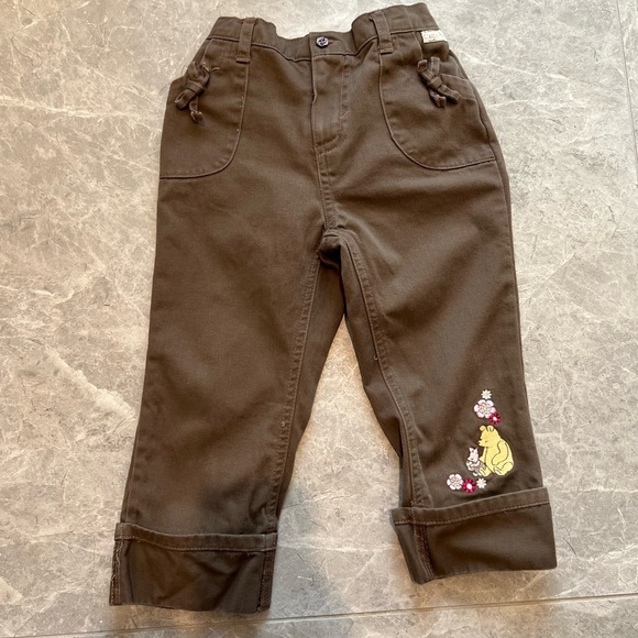 Classic Pooh Other - Classic Pooh Disney Brown Pants Embroidered with Bows 24M Girls